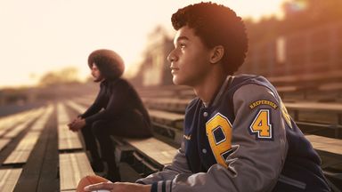 Jaden Michael plays a young Colin Kapernick in Colin In Black And White. Pic: Netflix